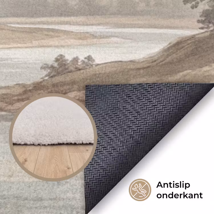 Landhuis - Rivier - Vee Vloerkleed Rechthoek klein -uniquesellingpoint_antislip_NL