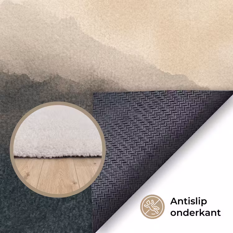 Landschap - Japandi - vogel Vloerkleed Rechthoek klein -uniquesellingpoint_antislip_NL