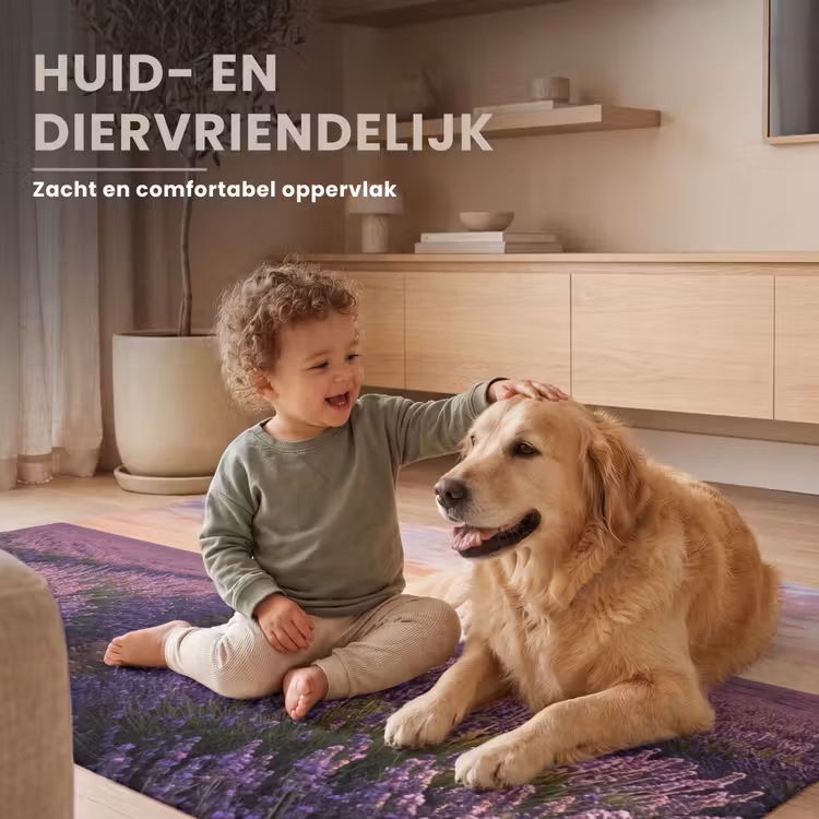 Landschap - Lavendelveld - Paars Vloerkleed Rechthoek klein -uniquesellingpoint_zacht_NL