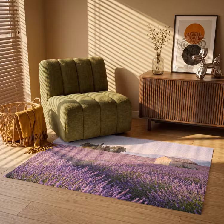 Lavendel - Landschap - Sereen - Paars Vloerkleed Rechthoek klein -atmosphere_sfeer1_global