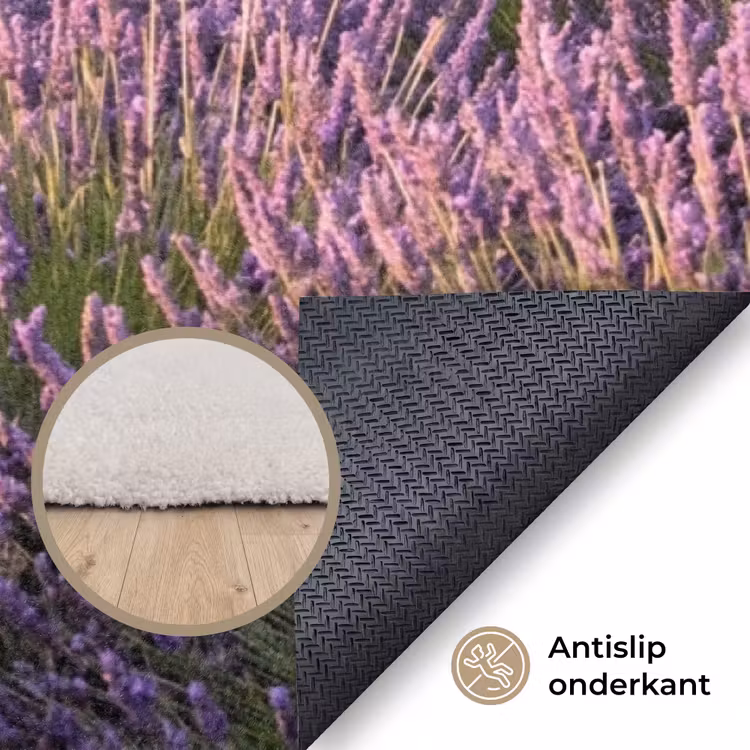 Lavendel - Landschap - Sereen - Paars Vloerkleed Rechthoek klein -uniquesellingpoint_antislip_NL