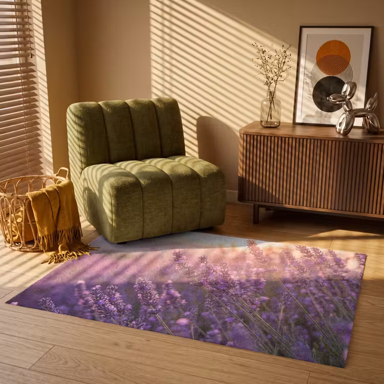 Lavendel - Paars - Zonlicht Vloerkleed Rechthoek klein -atmosphere_sfeer1_global