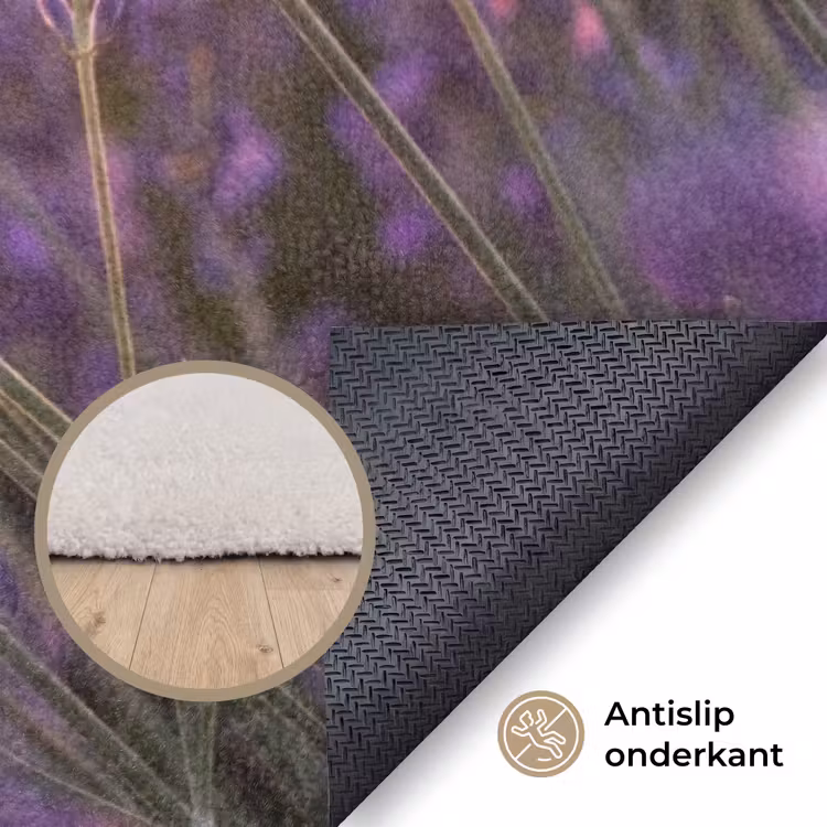 Lavendel - Paars - Zonlicht Vloerkleed Rechthoek klein -uniquesellingpoint_antislip_NL
