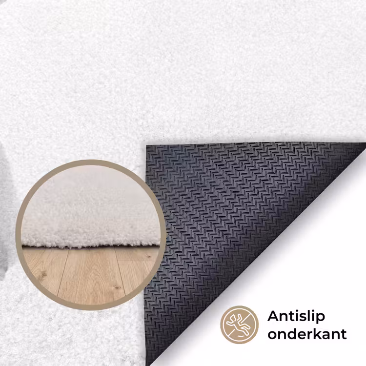 Lelies - Elegant - Zwart - Wit Vloerkleed Rechthoek klein -uniquesellingpoint_antislip_NL_DE