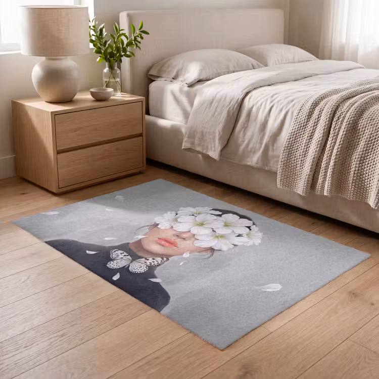 Lelies - Portret - Wit Vloerkleed Rechthoek klein -atmosphere_sfeer3_global