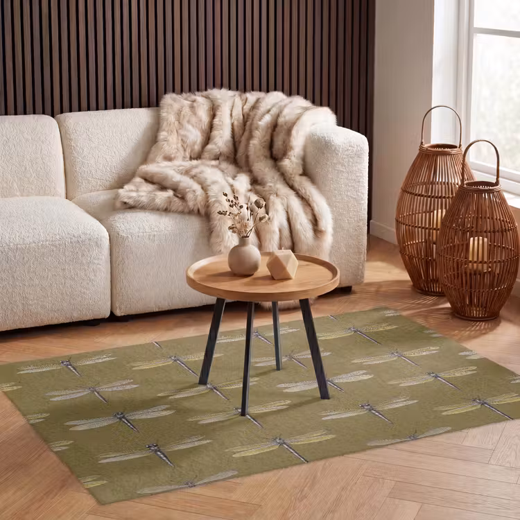 Libellen - Patroon - Groen Vloerkleed Rechthoek klein 1091 -atmosphere_sfeer2_global
