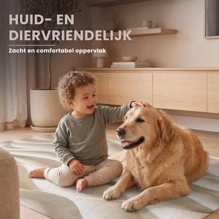 Lijnen - Golvend - Crème Vloerkleed Rechthoek klein 1091 -uniquesellingpoint_USP_zachtNL_DE