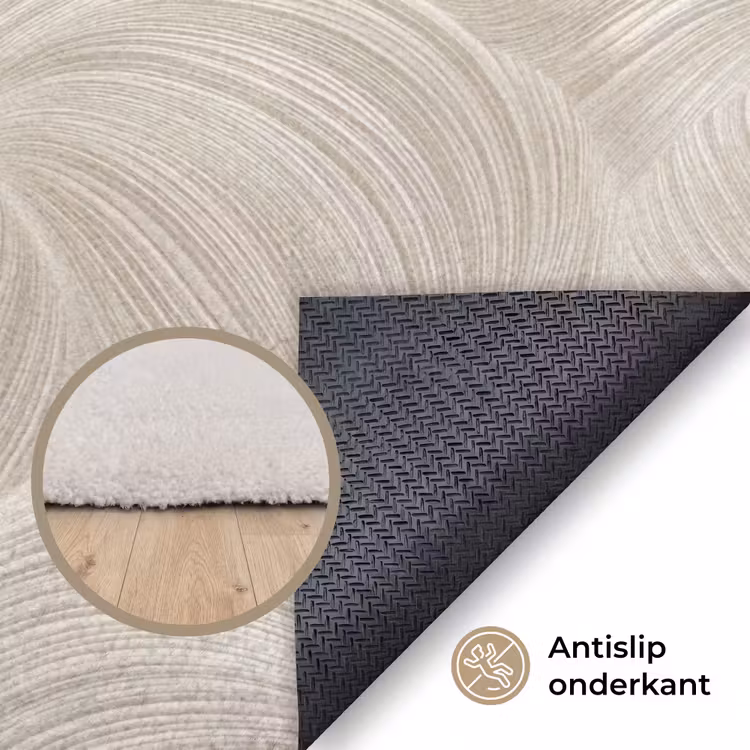 Lijnen - Waaier - Beige Vloerkleed Rechthoek klein 1091 -uniquesellingpoint_antislip_NL_DE