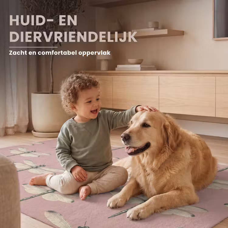 Lillibellen - Patroon - Roze Vloerkleed Rechthoek klein 1091 -uniquesellingpoint_USP_zachtNL_DE
