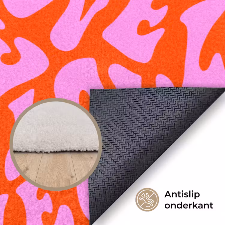 Love - Roze - Valentijn - Rood Vloerkleed Rechthoek klein 1091 -uniquesellingpoint_antislip_NL