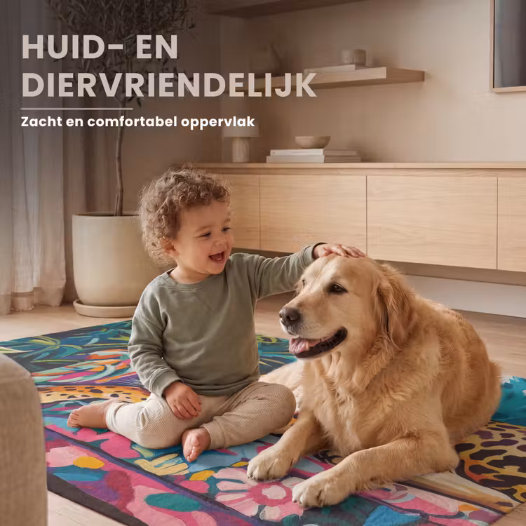 Luipaard - Kleurrijk - Tropisch Vloerkleed Rechthoek klein -uniquesellingpoint_zacht_NL