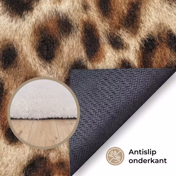 Luipaard - Vacht - Bruin Vloerkleed Rechthoek klein 1091 -uniquesellingpoint_antislip_NL_DE