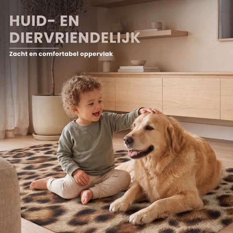 Luipaard - Bruin - Vacht Vloerkleed Rechthoek klein 1091 -uniquesellingpoint_zacht_NL