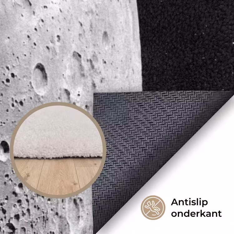 Vloerkleed - Maan - Kraters - Ruimte - Maan - Kraters - Ruimte Vloerkleed Rechthoek klein