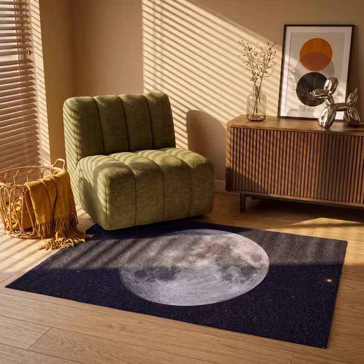 Vloerkleed - Maan - Sterren - Ruimte - Maan - Sterren - Ruimte Vloerkleed Rechthoek klein