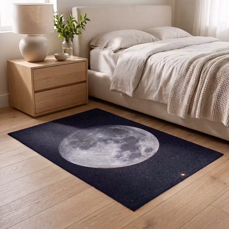 Vloerkleed - Maan - Sterren - Ruimte - Maan - Sterren - Ruimte Vloerkleed Rechthoek klein