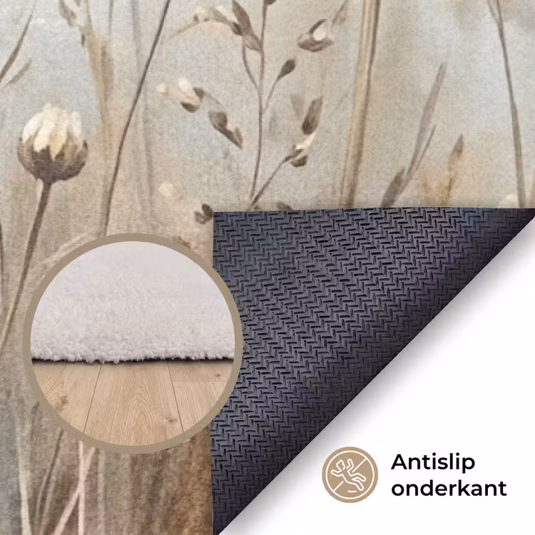 Madelief - Illustratie - Wit Vloerkleed Rechthoek klein -uniquesellingpoint_antislip_NL