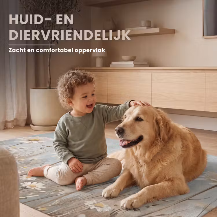 Madelief - Illustratie - Wit Vloerkleed Rechthoek klein -uniquesellingpoint_USP_zachtNL_DE