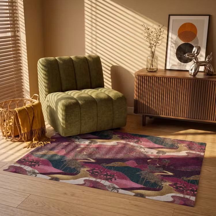 Magisch - Palmbomen - Goud Vloerkleed Rechthoek klein 1091 -atmosphere_sfeer1_global