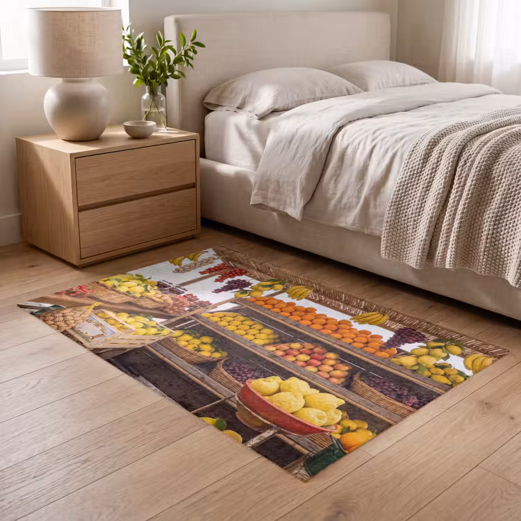 Vloerkleed - Marktkraam - Fruit - Vers - Marktkraam - Fruit - Vers Vloerkleed Rechthoek klein