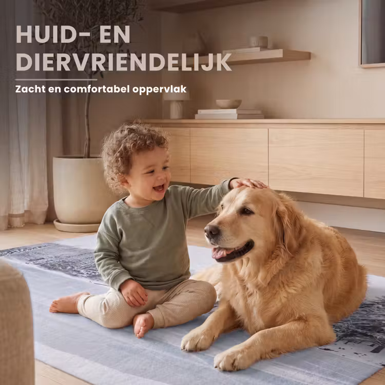 Meer - Dennen - IJs - Winter - Rustgevend Vloerkleed Rechthoek klein -uniquesellingpoint_USP_zachtNL_DE