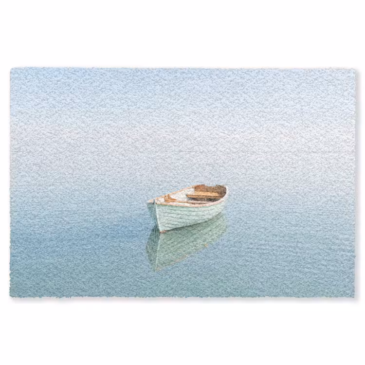 Minimalistisch - Boot - Zee Vloerkleed Rechthoek klein -3d