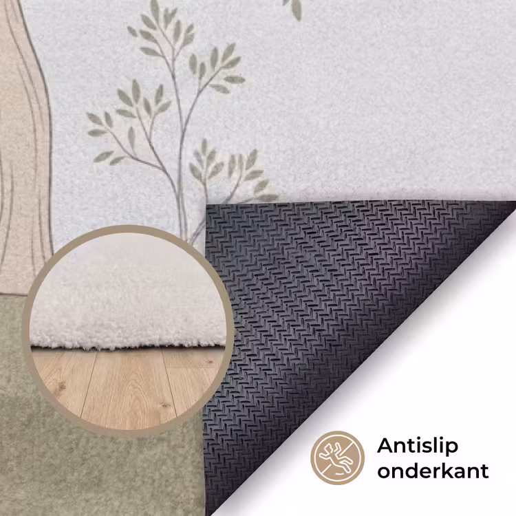 Minimalistisch - Kraanvogels - Blauw Vloerkleed Rechthoek klein -uniquesellingpoint_antislip_NL_DE