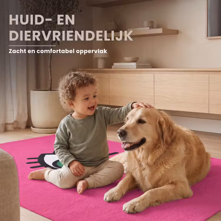 Minimalistisch - Oog - Roze Vloerkleed Rechthoek klein -uniquesellingpoint_zacht_NL