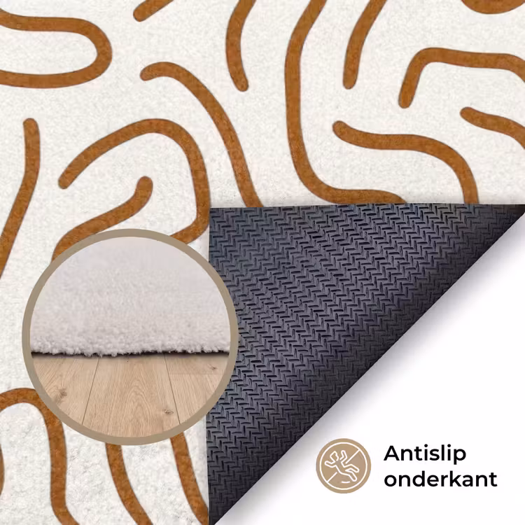 Minimalistisch - Patroon - Terracotta Vloerkleed Rechthoek klein 1091 -uniquesellingpoint_antislip_NL_DE