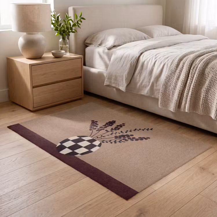 Minimalistisch - Vaas - Bloemen - Bruin Vloerkleed Rechthoek klein -atmosphere_sfeer3_global