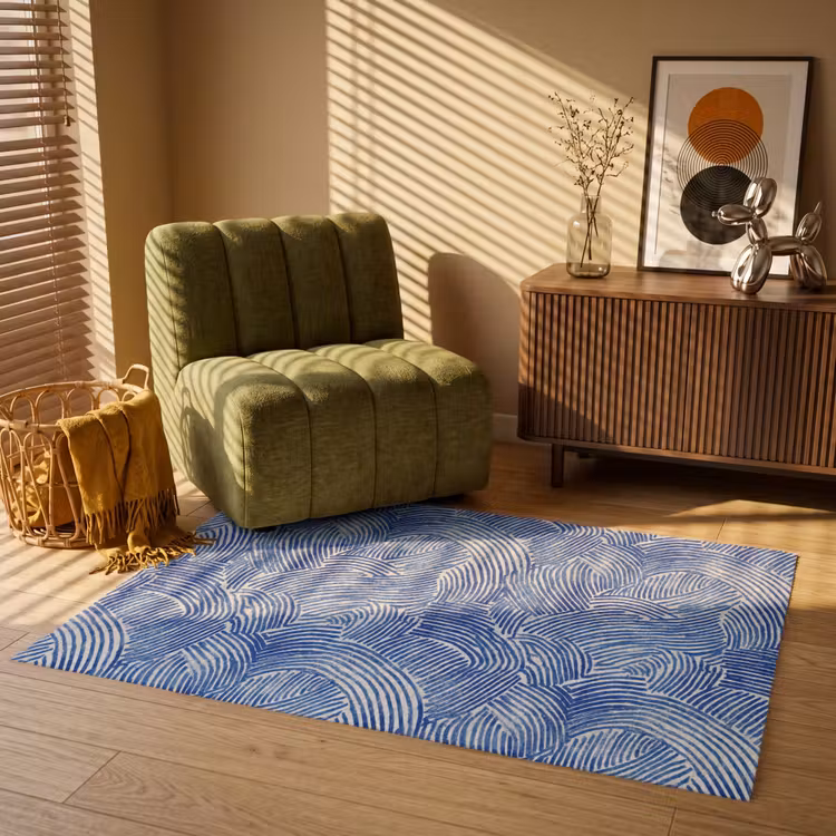 Modern - Abstract - Blauw Vloerkleed Rechthoek klein 1091 -atmosphere_sfeer1_global
