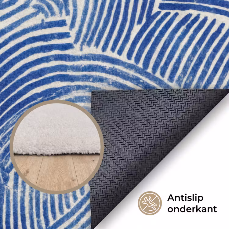 Modern - Abstract - Blauw Vloerkleed Rechthoek klein 1091 -uniquesellingpoint_antislip_NL_DE