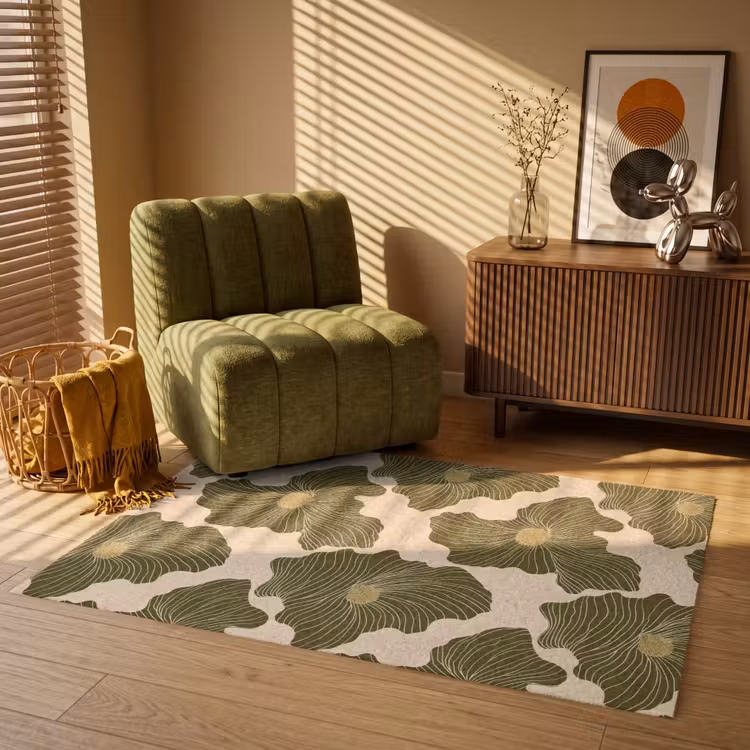 Modern - Abstract - Groen Vloerkleed Rechthoek klein 1091 -atmosphere_sfeer1_global