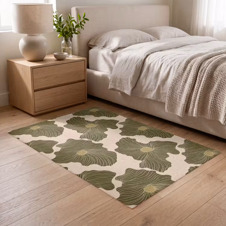 Modern - Abstract - Groen Vloerkleed Rechthoek klein 1091 -atmosphere_sfeer3_global