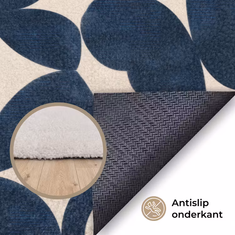 Modern - Geometrisch - Blauw Vloerkleed Rechthoek klein 1091 -uniquesellingpoint_antislip_NL