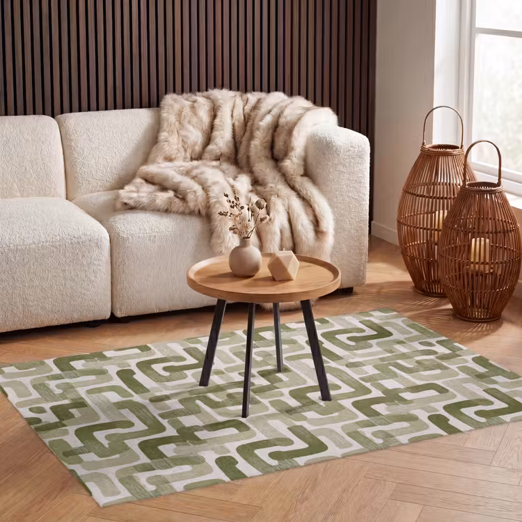 Modern - Grafisch - Groen Vloerkleed Rechthoek klein 1091 -atmosphere_sfeer2_global