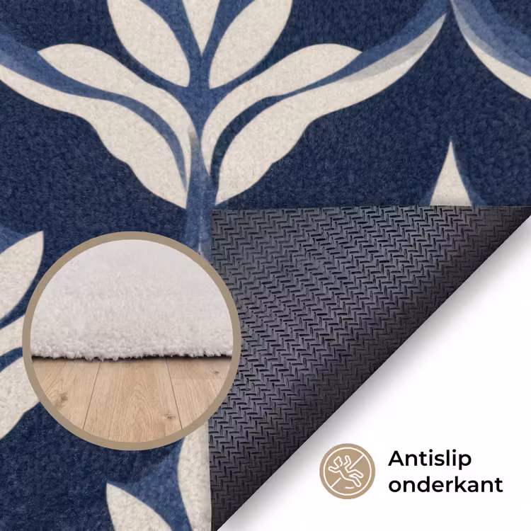 Modern - Ontwerp - Blauw Vloerkleed Rechthoek klein 1091 -uniquesellingpoint_antislip_NL