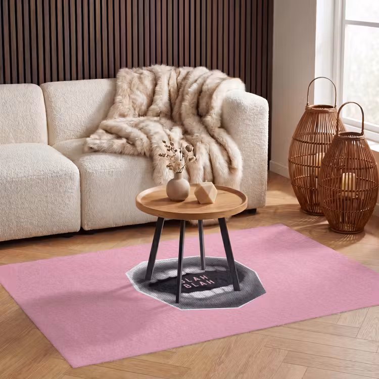 Mond - BLAH BLAH - Roze Vloerkleed Rechthoek klein -atmosphere_sfeer2_global