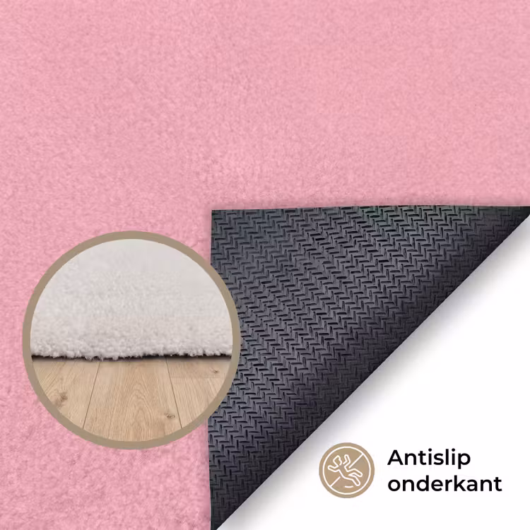 Mond - BLAH BLAH - Roze Vloerkleed Rechthoek klein -uniquesellingpoint_antislip_NL