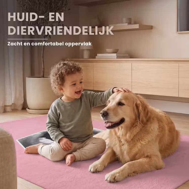 Mond - BLAH BLAH - Roze Vloerkleed Rechthoek klein -uniquesellingpoint_zacht_NL