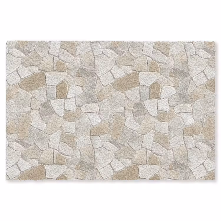 Mozaïek - Stenen - Beige Vloerkleed Rechthoek klein 1091 -3d