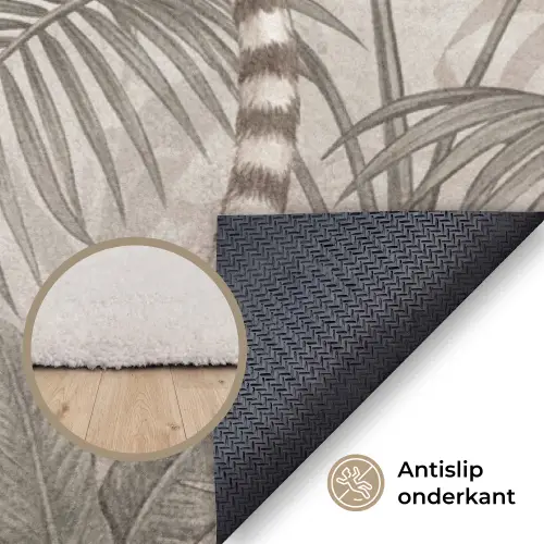 Natuur - Jungle - Ringstaartmaki - Bruin Vloerkleed Rechthoek klein -uniquesellingpoint_antislip_NL