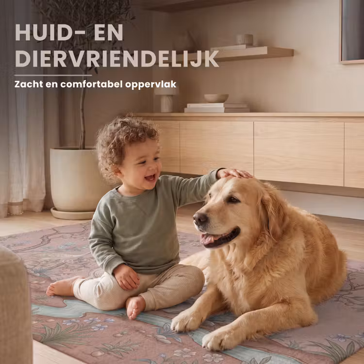 Nostalgisch - Reigers - Roze Vloerkleed Rechthoek klein -uniquesellingpoint_zacht_NL