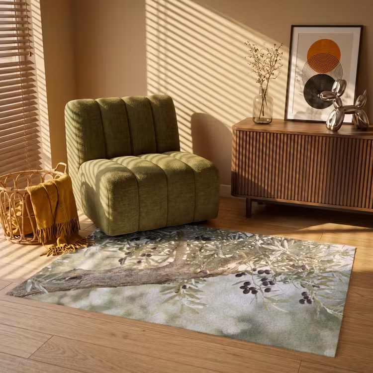 Vloerkleed - Olijfboom - tak - groen - Olijfboom - tak - groen Vloerkleed Rechthoek klein
