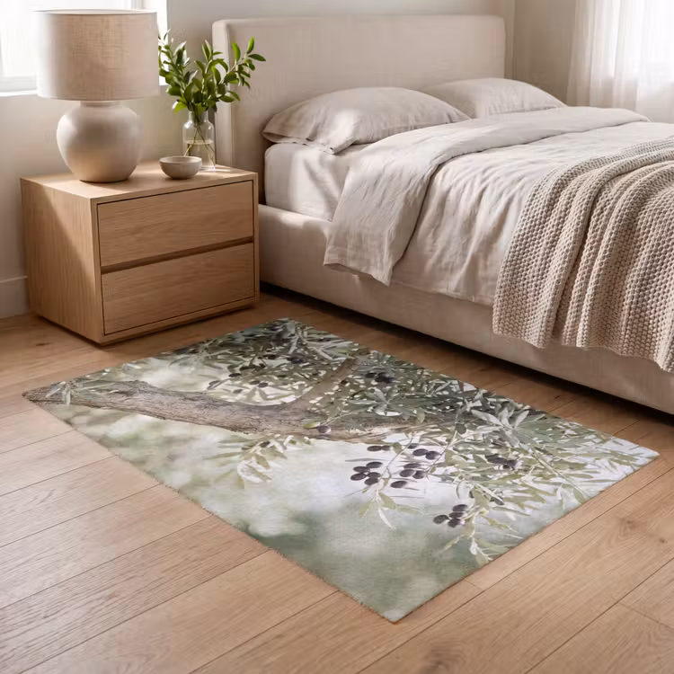 Vloerkleed - Olijfboom - tak - groen - Olijfboom - tak - groen Vloerkleed Rechthoek klein