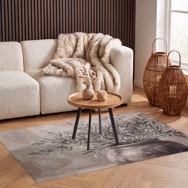 Olijfplant - Aardenpot - Abstract - Beige Vloerkleed Rechthoek klein -atmosphere_sfeer2_global