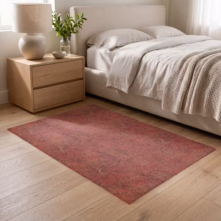 Oosters - Bloemen - Terracotta Vloerkleed Rechthoek klein 1091 -atmosphere_sfeer3_global