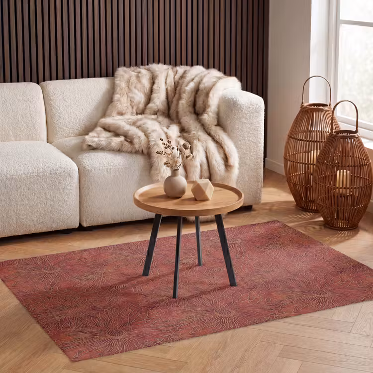 Oosters - Bloemen - Terracotta Vloerkleed Rechthoek klein 1091 -atmosphere_sfeer2_global
