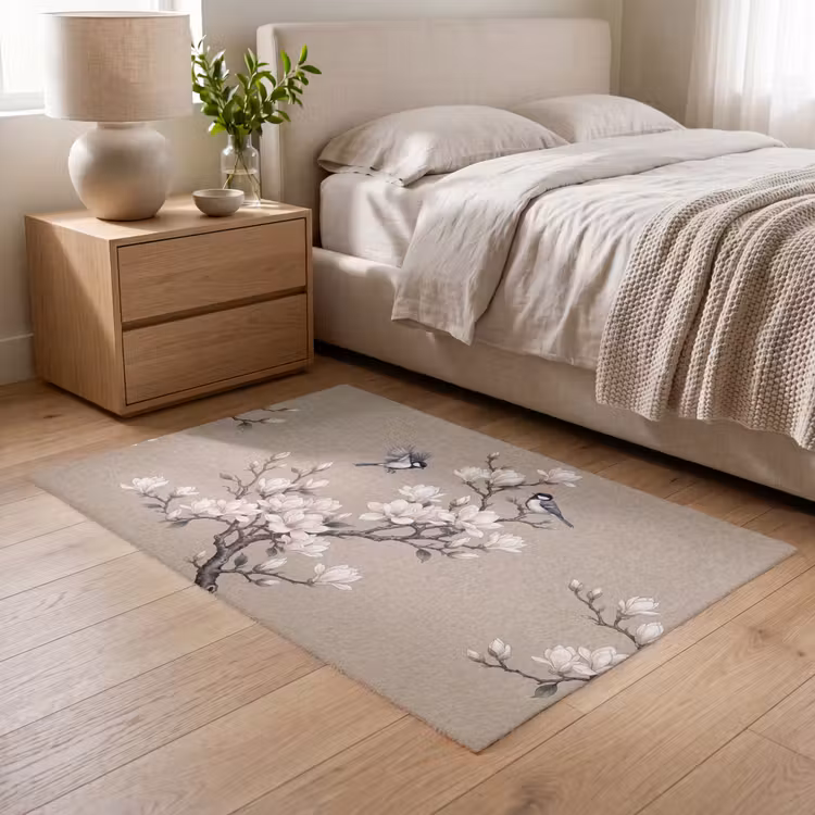 Oosters - Vogels - Beige Vloerkleed Rechthoek klein -atmosphere_sfeer3_global