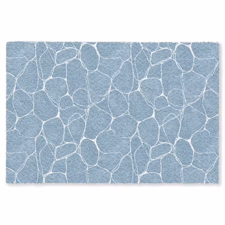 Organisch - Patroon - Blauw Vloerkleed Rechthoek klein 1091 -3d